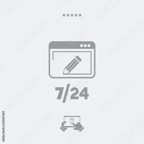 Customized web services 7/24 - Vector web icon