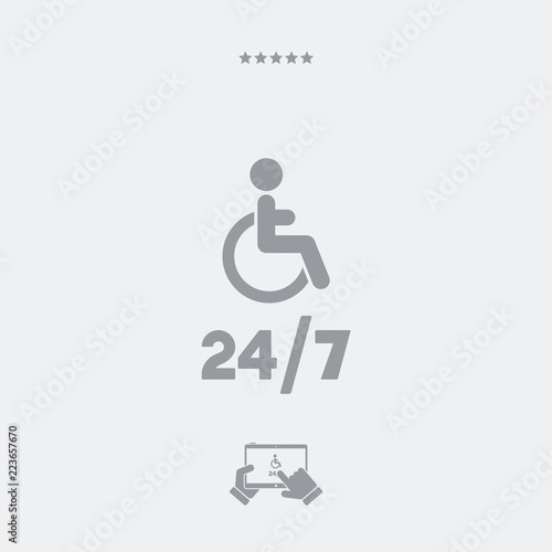 Steady handicapped assistance service - Vector web icon