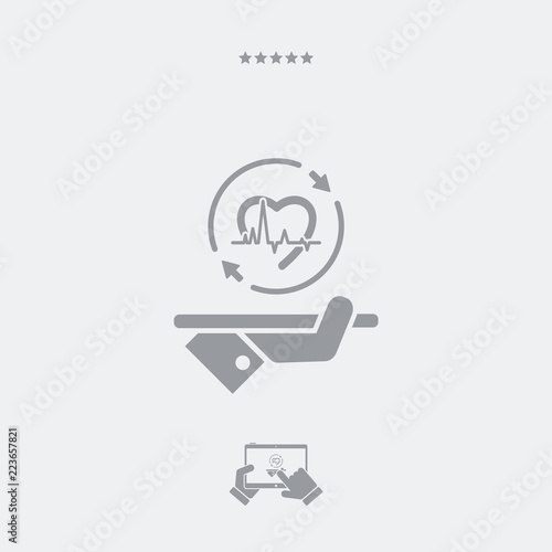 Steady medical monitoring - Vector web icon