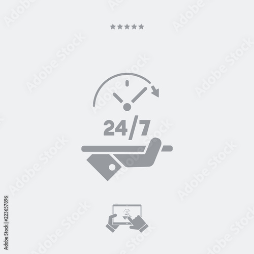 Constantly open - Shop services 7/24 - Vector web icon