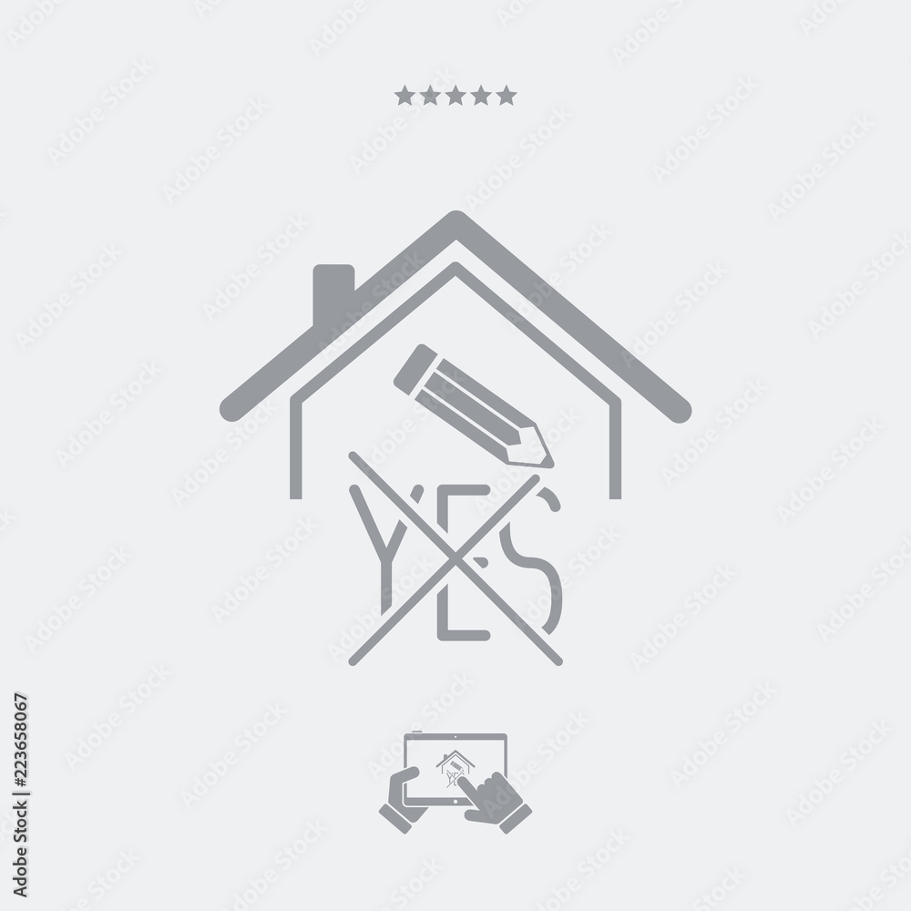 Real estate or hotel concept - Confirm of client decision - Vector web icon Real estate or hotel concept - Confirm of client decision - Vector web icon