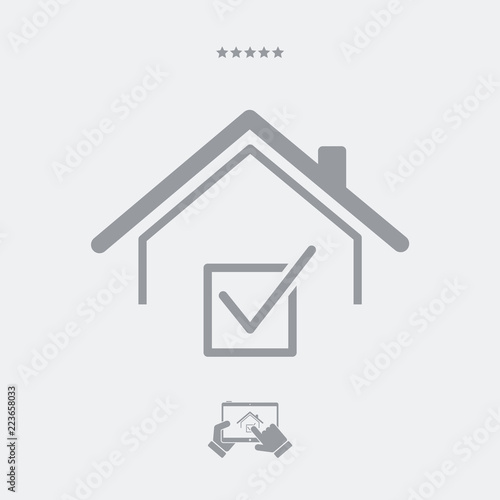 Checking house - Vector web icon