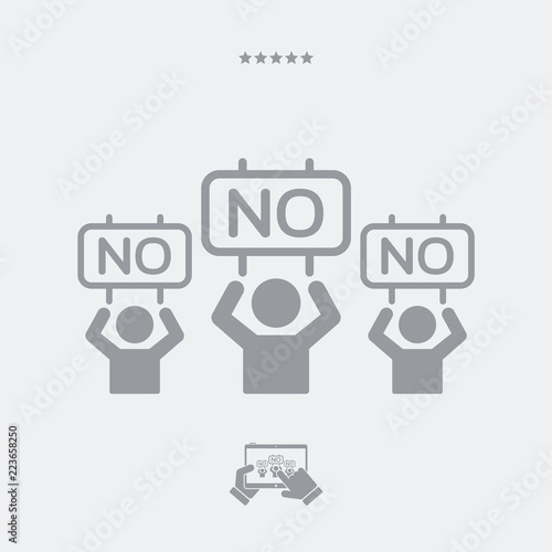 Popular manifestation with signboards - Vector web icon
