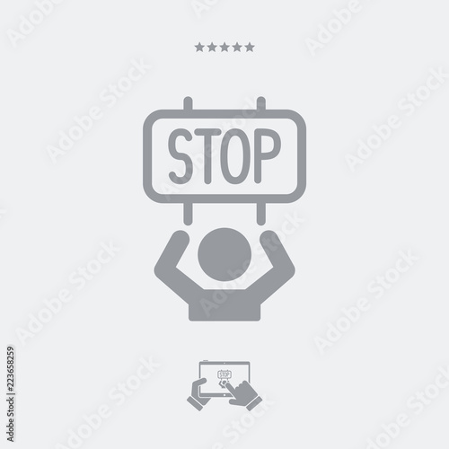 Protest for the stop - Vector web icon