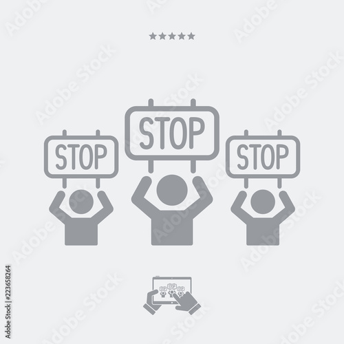 Protest for the stop - Vector web icon