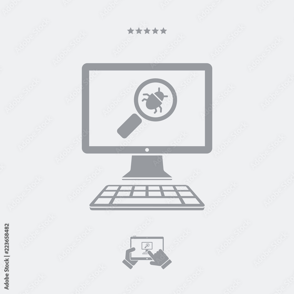 Virus find - Vector web icon Virus find - Vector web icon