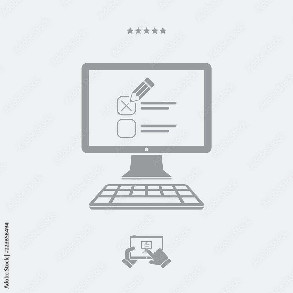 Web test with multiple choice questions - Vector web icon Web test with multiple choice questions - Vector web icon