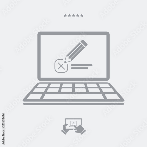 Web test with multiple choice questions - Vector web icon