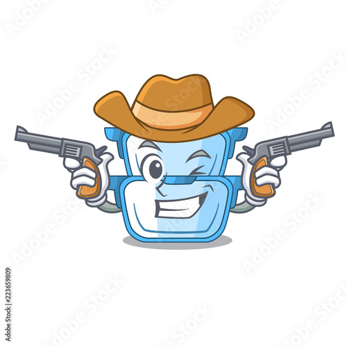 Cowboy double boiler for the gas cooker cartoon