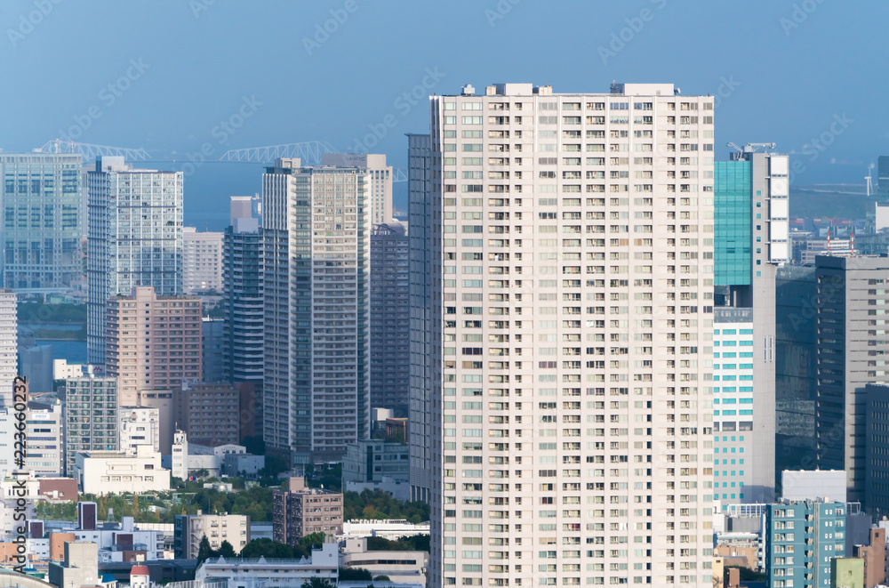 東京風景・高層ビル群・タワーマンション　クローズアップ
