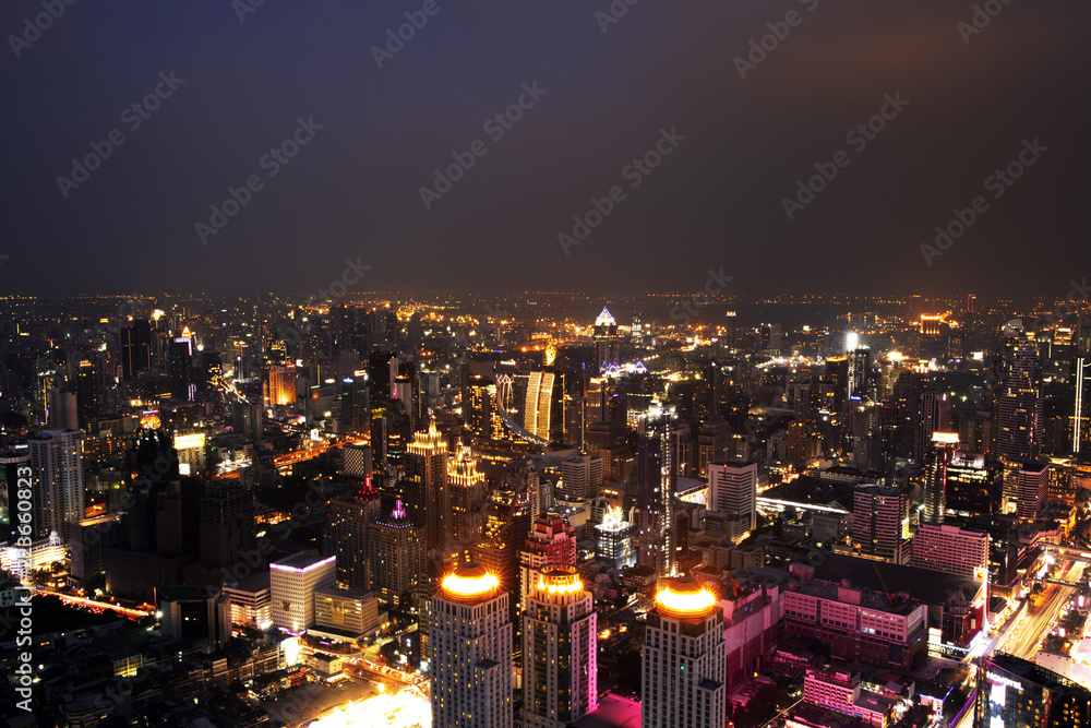 Bangkok City in the night ,Thailand