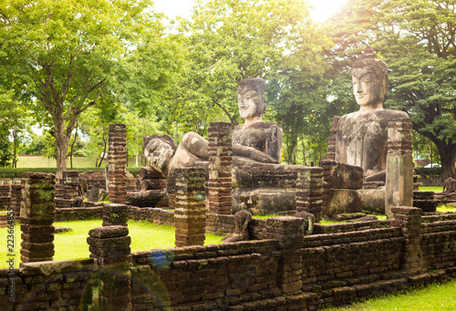 The Buddha at Kamphaengphet Historical Park Nong Pong District Kamphaeng Phet Province  Thailand