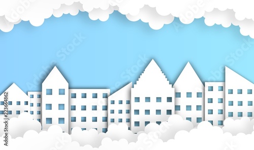 abstract cloud with buildin...
