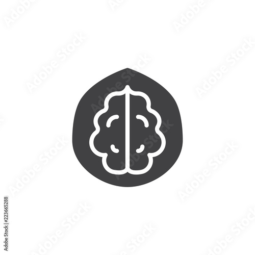 Walnut shell vector icon. filled flat sign for mobile concept and web design. Nut solid icon. Symbol, logo illustration. Pixel perfect vector graphics