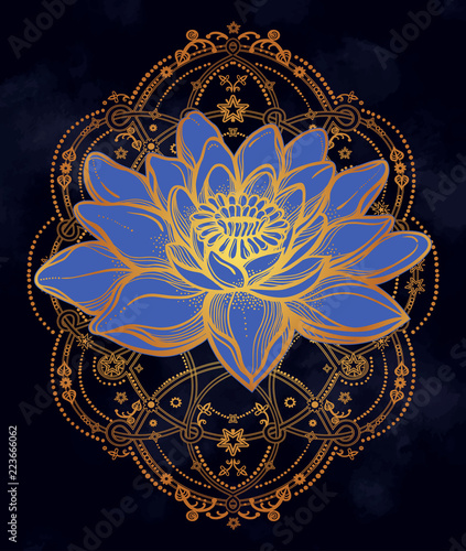 Beautiful boho lotus flower.