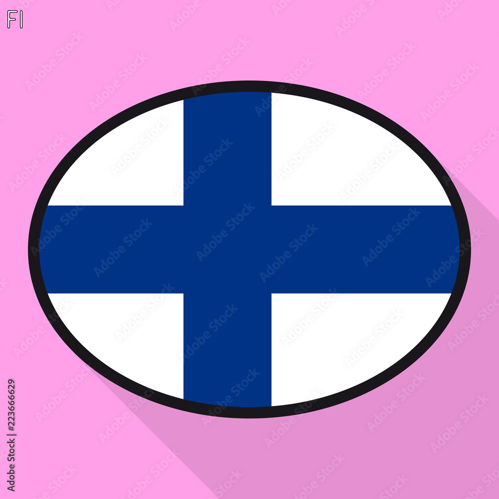Obraz premium Finn flag speech bubble, social media communication sign, flat business oval icon.