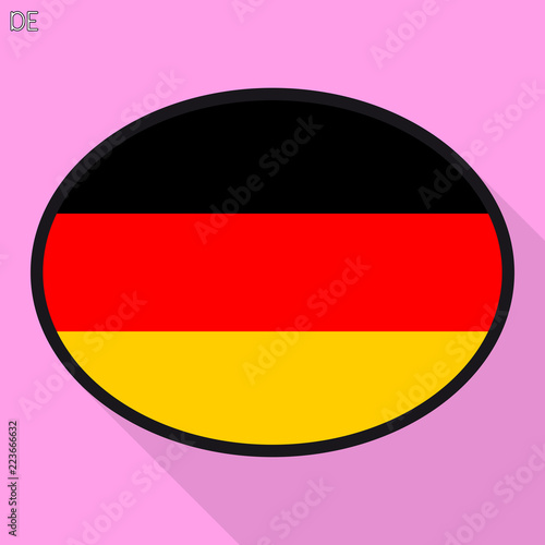 Germany flag speech bubble  social media communication sign  flat business oval icon.