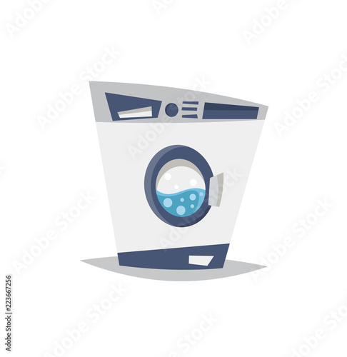 Flat icon washing machine.Cartoon style.