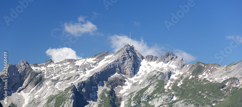 Alpsteinblick vom Alpsigel an einem Sommertag