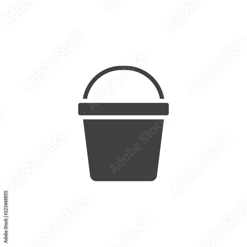 Bucket vector icon. filled flat sign for mobile concept and web design. Pail solid icon. Symbol, logo illustration. Pixel perfect vector graphics