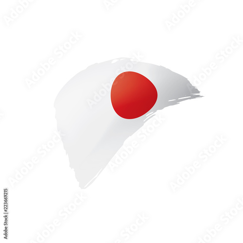 Japan flag, vector illustration on a white background.