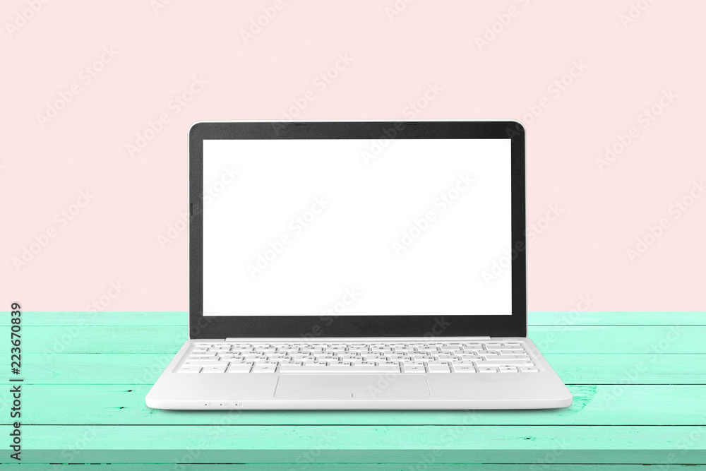 workspace with modern laptop workspace with modern laptop
