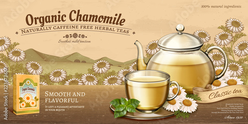 Organic chamomile tea ads