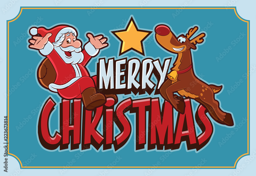 Fototapeta premium merry christmas label illustration