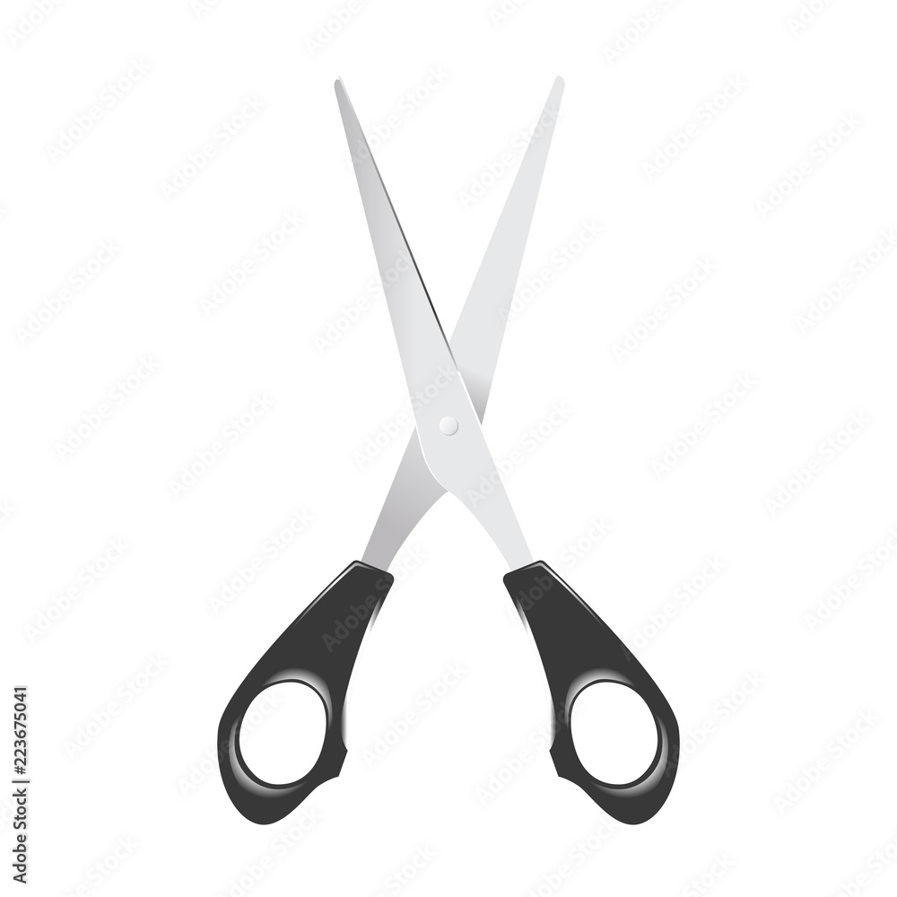 Open scissors, realistic vector illustration isolated on white background Open scissors, realistic vector illustration isolated on white background