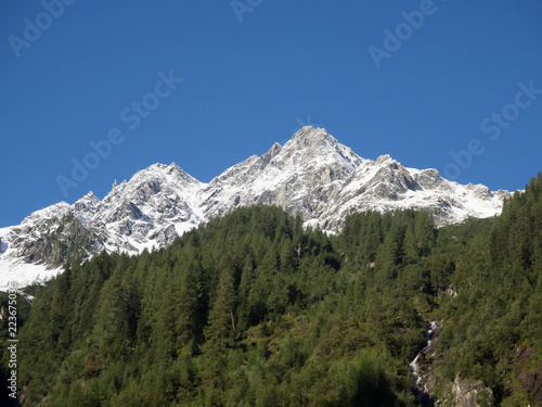 Snowcapped mountain top