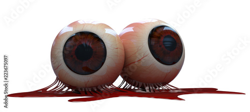 3d render halloween eyes whit blood