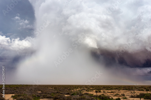 Thunderstorm microburst with hail
