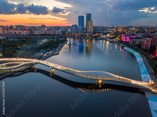 Ishim river riverside in Astana, Kazakhstan