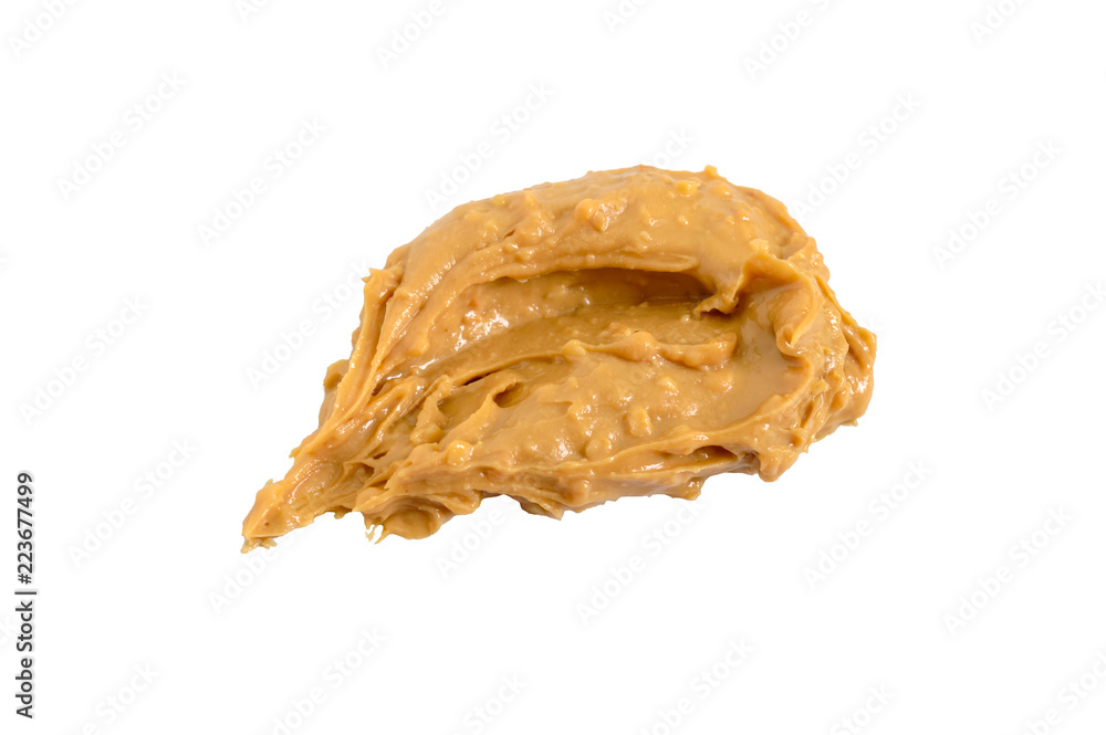 Peanut butter spread, isolated on white background