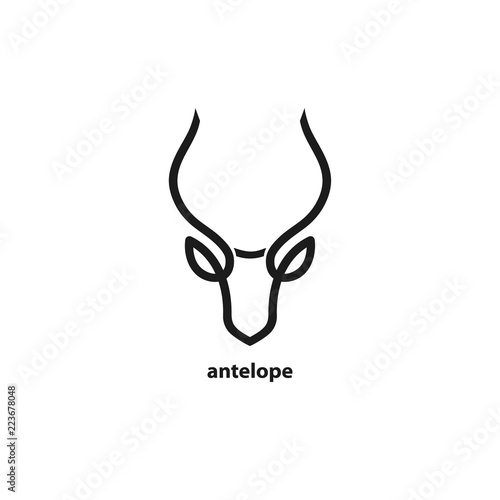 Antelope head line icon. Template for your project. Vector illustration.