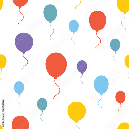 Seamless background with party colors balloons. Vector background.