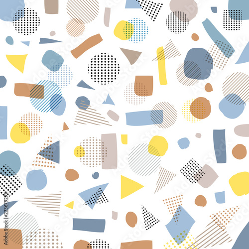 Abstract geometric modern pastels color, black dots pattern with lines diagonally on white background.