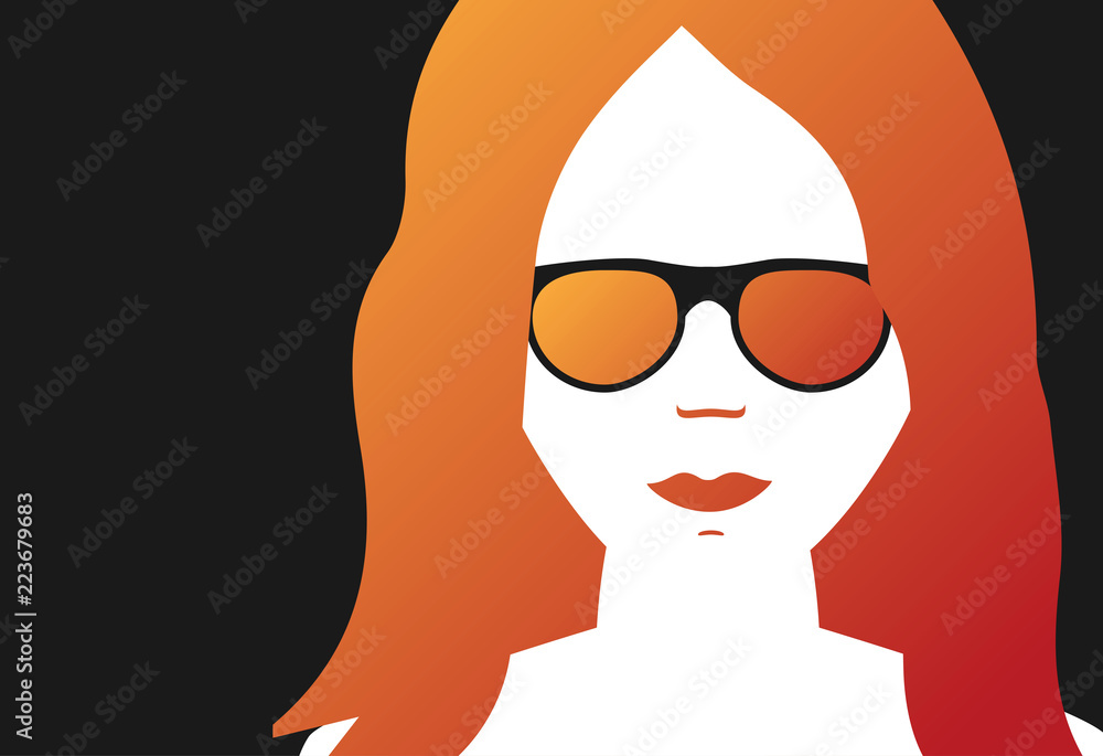 Abstract portrait of young girl. Vector illustration Abstract portrait of young girl. Vector illustration