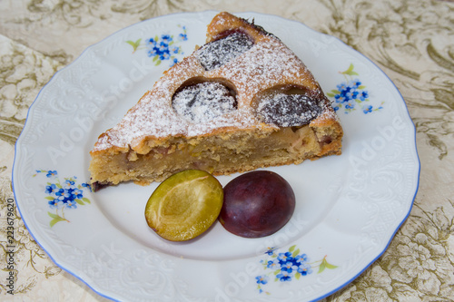Homemade plum pie