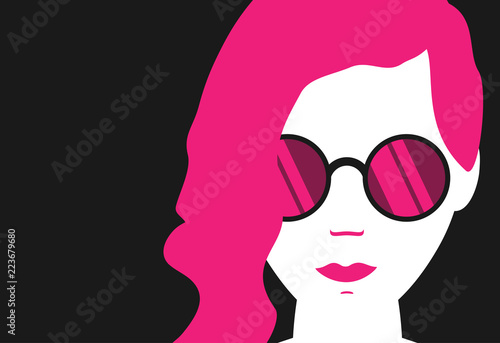 Abstract portrait of young girl. Vector illustration