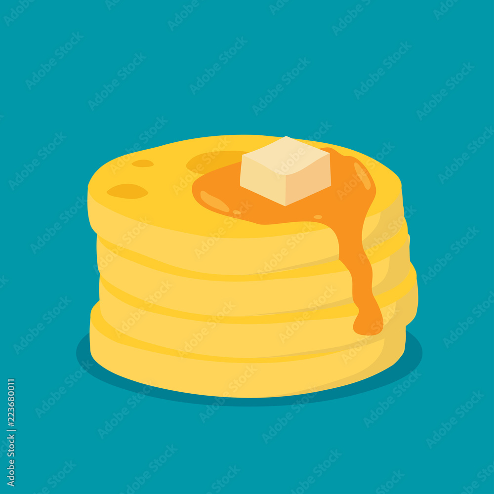 Isometric icon of pancakes flat vector Isometric icon of pancakes flat vector