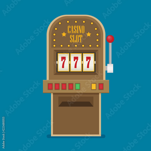 Slot machine in Flat style. vector illustration
