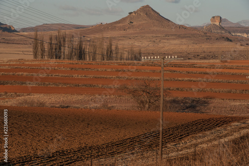 Plowed fields patterns photo