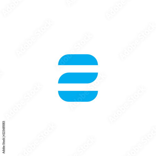 Vector Logo Letter Z Blue Stripes