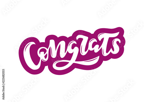 Hand drawn lettering phrase Congrats