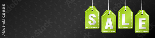 Template of panoramic banner for Black Friday Sale. Vector.