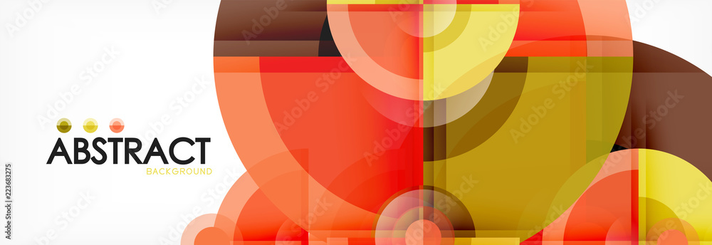 Fototapeta premium Abstract background - multicolored circles, trendy minimal geometric design