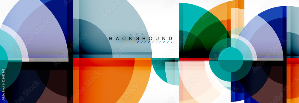 Abstract background - multicolored circles, trendy minimal geometric design Abstract background - multicolored circles, trendy minimal geometric design