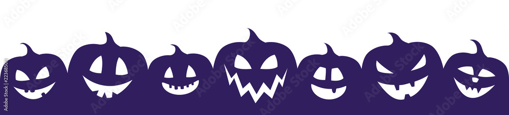 Halloween - design of panoramic banner with silhouettes of pumpkins. Vector. Halloween - design of panoramic banner with silhouettes of pumpkins. Vector.