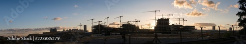 silhouette of construction site